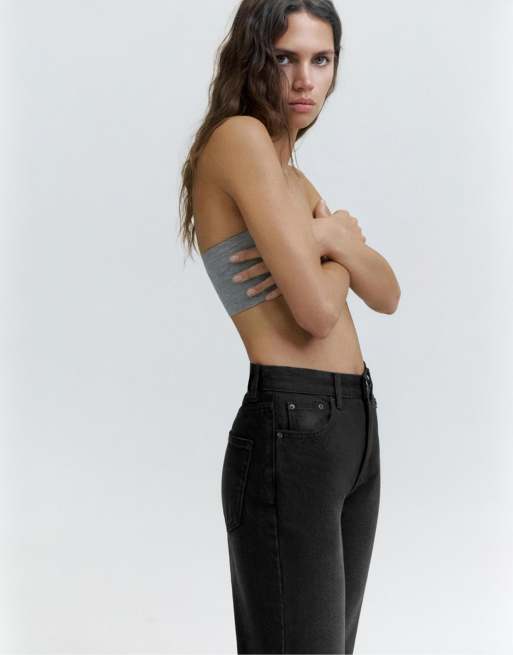 Pull&Bear Tall - Mom jeans a vita alta neri, 3 di 7
