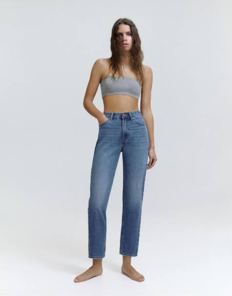 Pull&Bear Tall – Mörkblå jeans i mom fit med hög midja - view 1