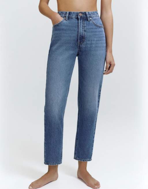 Pull&Bear Tall – Mörkblå jeans i mom fit med hög midja, 2 av 7