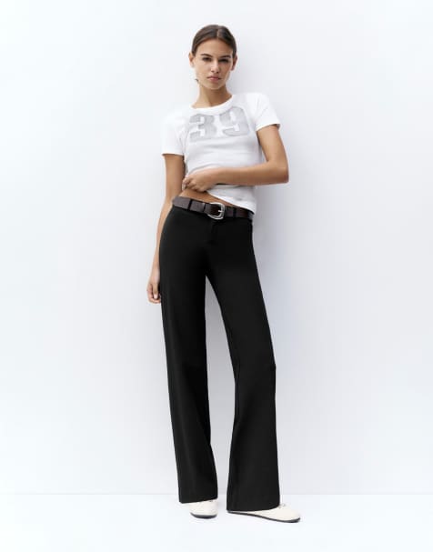 Pull&Bear Tall - Pantalon habillé droit - Noir - view 1