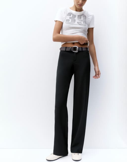 Pull&Bear Tall - Pantalon habillé droit - Noir, 4 de 7