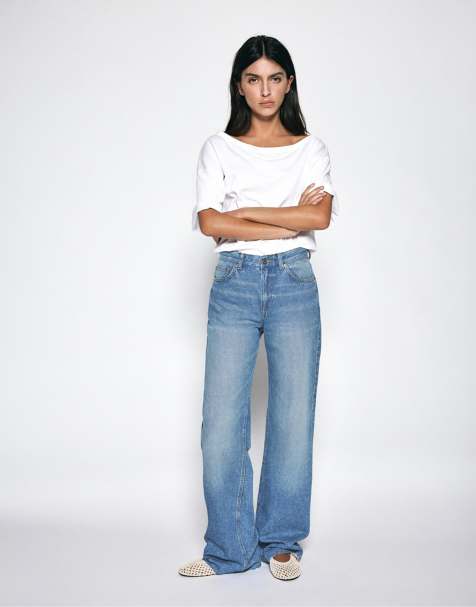 Pull&Bear - Tall - Rechte jeans met wijde pijpen in indigo - view 1