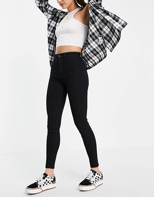  Pull&bear Tall skinny high waisted jeans in black 