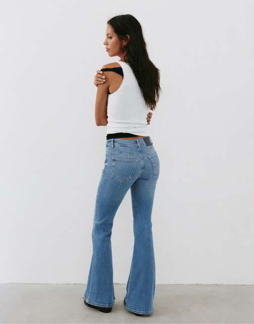 Pull&Bear Tall skinny jeans med svaj i indigo, 3 af 7