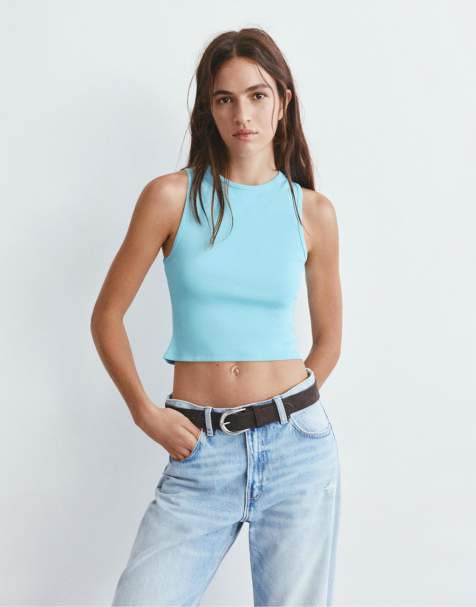 Pull&Bear Tank top in blue - view 1