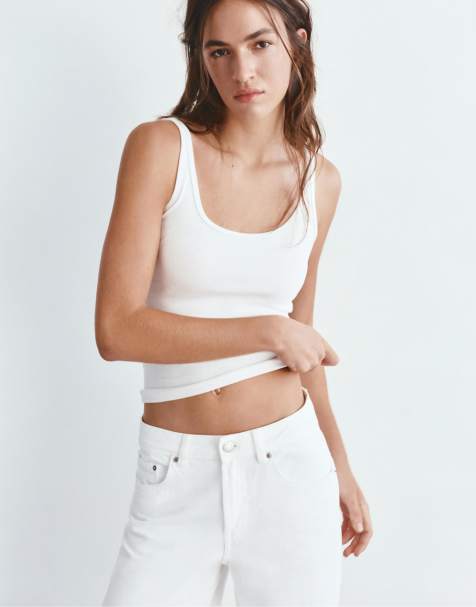 Pull&Bear – Tanktop aus Modal in Weiß - view 1