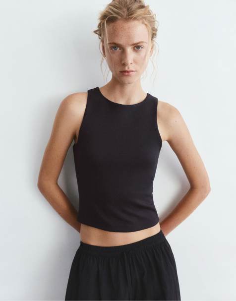Pull&Bear – Tanktop in Schwarz mit Modal - view 1