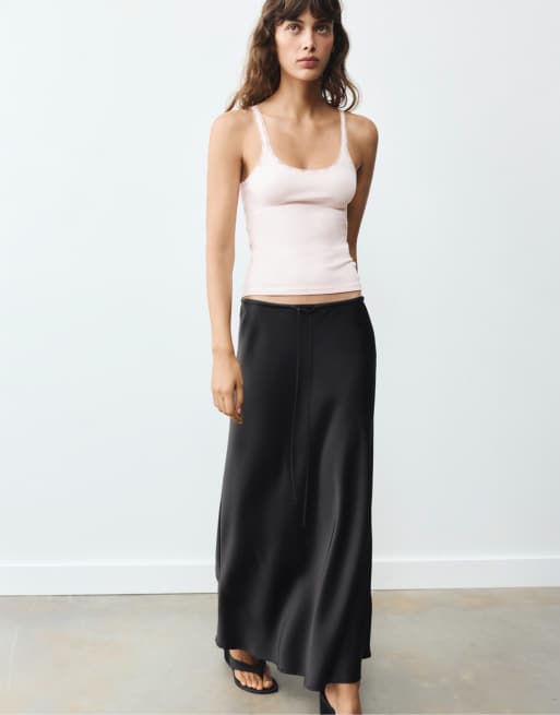 Pull&Bear Tanktop mit Spitzenbesatz in Rosapink, 4 von 7