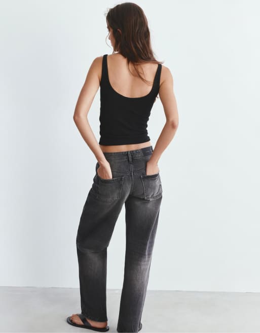 Pull&Bear - Tanktop van modal in zwart, 4 van 4