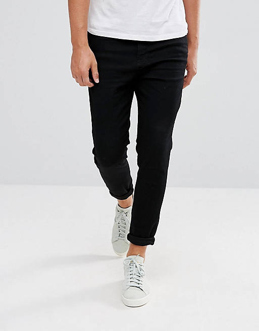 Eat dinner Try out Masaccio Pull&Bear tapered carrot fit Jeans In Black | ASOS