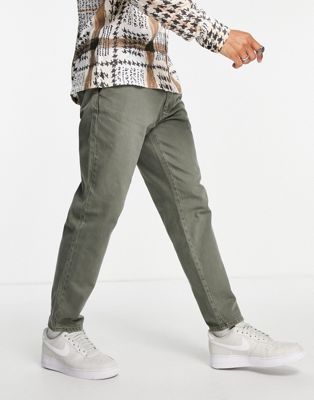 Pull&Bear tapered jeans in khaki