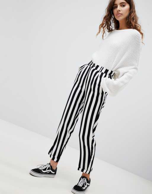 Black pants cheap with white stripes