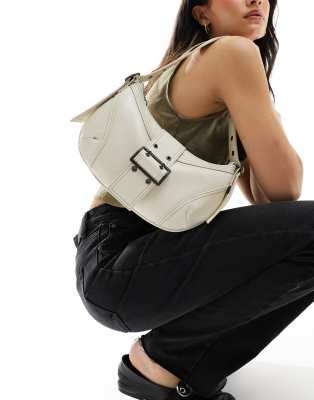 Pull&Bear - Tas met gesp in Western stijl in wit