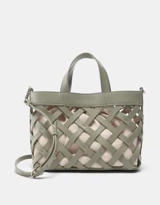 Pull & Bear - Tasche aus Webstoff in Grün