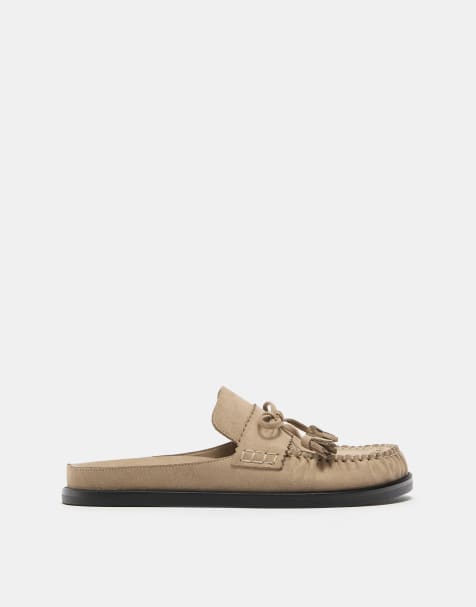 Pull&Bear Tassel clogs in sand - view 1