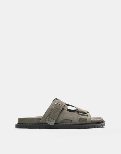 Pull&Bear – Technical – Brungrå sandaler, 4 av 4