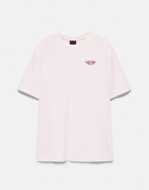 Pull&Bear Tennis club graphic t-shirt in pink, 2 of 4