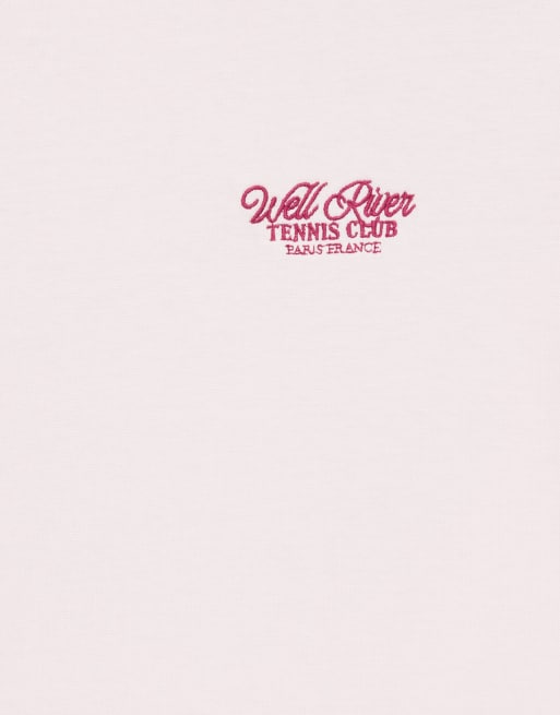 Pull&Bear Tennis club graphic t-shirt in pink, 3 of 4
