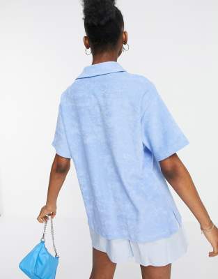 Terrycloth-Jersey, light blue