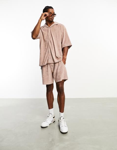 Pull&Bear terrycloth shirt in pink - part of a set - view 1