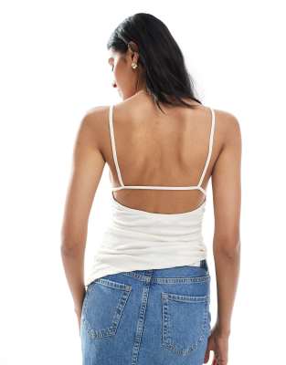 Pull & Bear Textured Asymmetric Hem Top