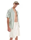 [Pull & Bear] Pull & Bear textured drawstring shorts in ecru (part of a set)-White M WHITE