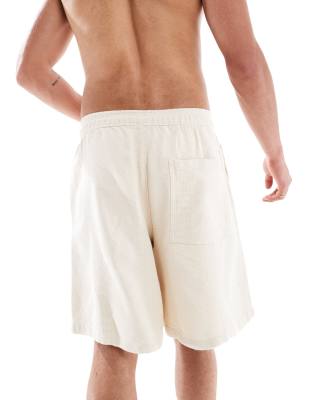Pull & Bear Textured Drawstring Shorts