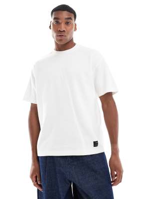 textured ottoman t-shirt in white