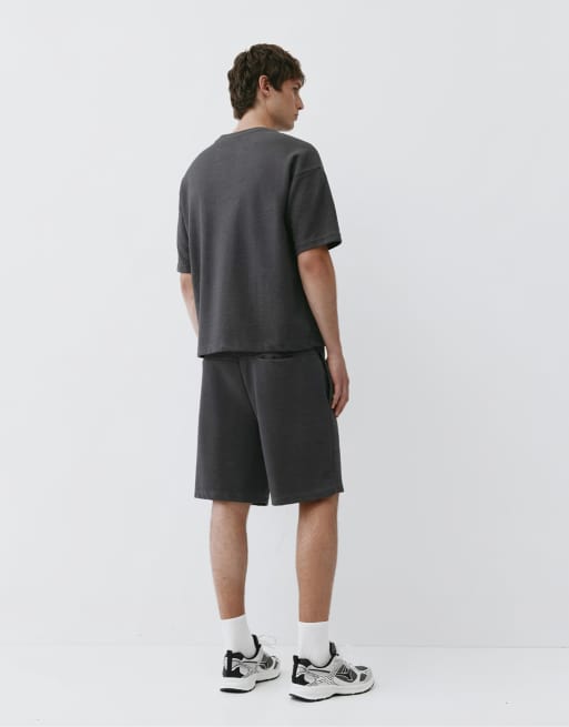 Pull&Bear Textured relaxed fit t-shirt in grey, 2 of 4