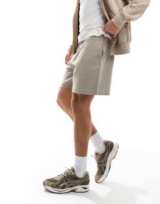 textured shorts in gray