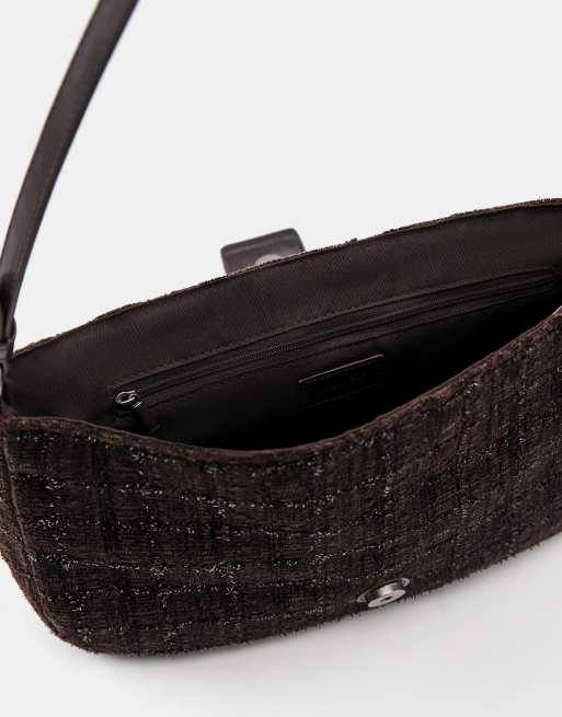 Pull&Bear Textured shoulder bag in brown, 4 of 4