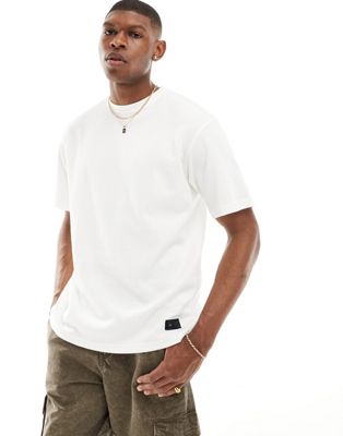 Pull&Bear textured t-shirt in white