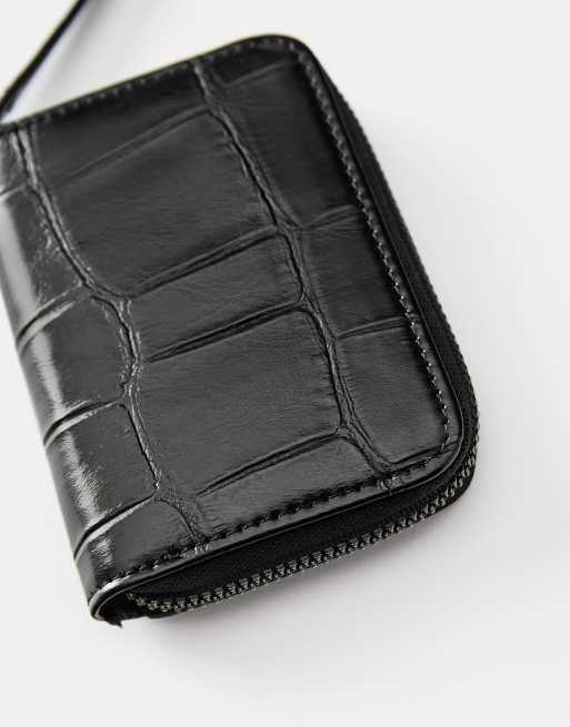 Pull&Bear Textured wallet in black, 4 of 4