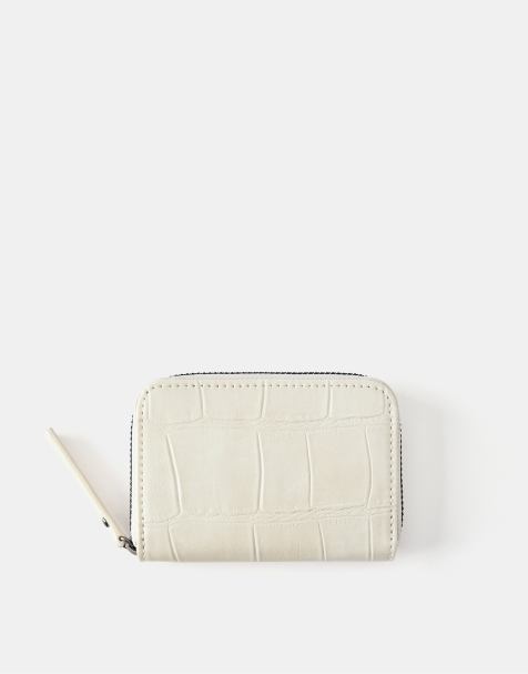 Pull&Bear Textured wallet in ecru - view 1