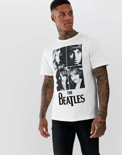 Pull Bear The Beatles t shirt in white