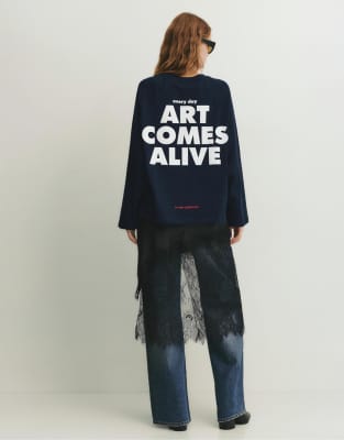 Pull & Bear - The Met - T-shirt - Bleu marine M