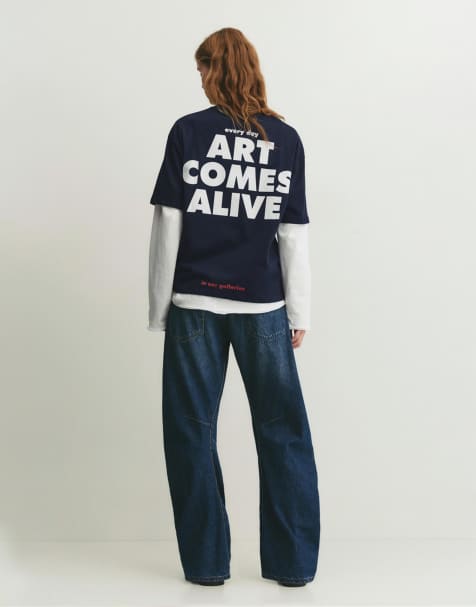 Pull&Bear - The Met - T-shirt - Bleu marine - view 1
