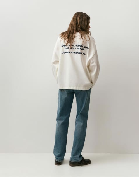 Pull&Bear The ny bagel co. t-shirt in ice - view 1