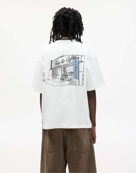 Pull&Bear Think limit less t-shirt in off white - view 1