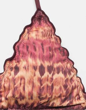 Pull&Bear Tie-dye frill bikini top in orange