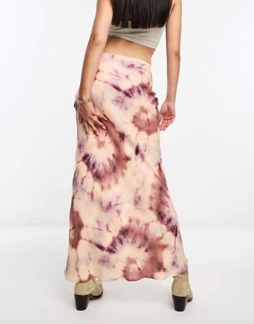 Pull&Bear tie dye maxi skirt in multi | ASOS