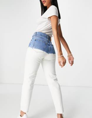 Pull&Bear tie dye straight leg jeans in white - ASOS Price Checker