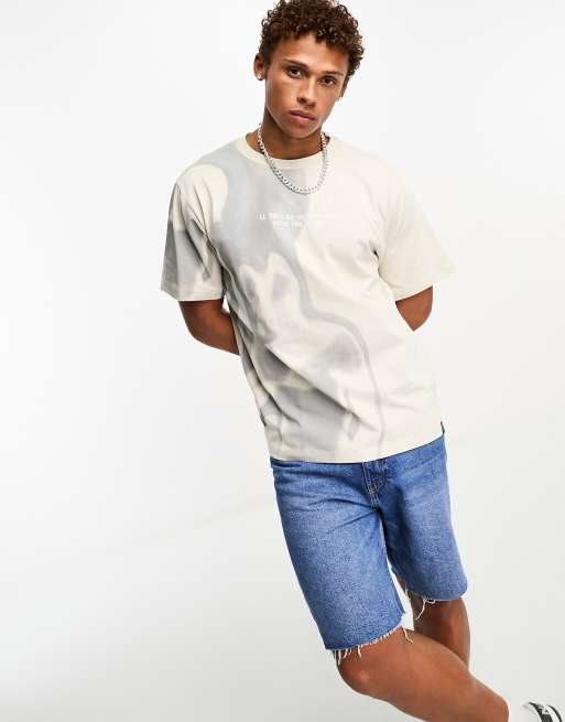 Pull&Bear tie dye t-shirt in beige