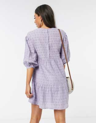 purple tiered dress