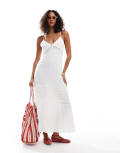 [Pull & Bear] Pull & Bear tiered maxi dress in white S WHITE
