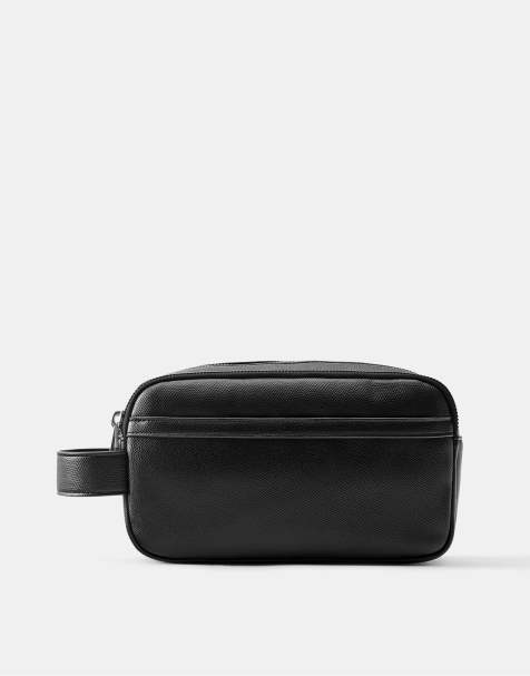 Pull&Bear Toiletry bag with handle in black - view 1