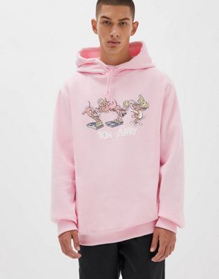 Pull&Bear tom and jerry hoodie in pink