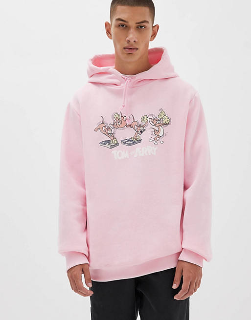 Pull&Bear tom and jerry hoodie in pink | ASOS