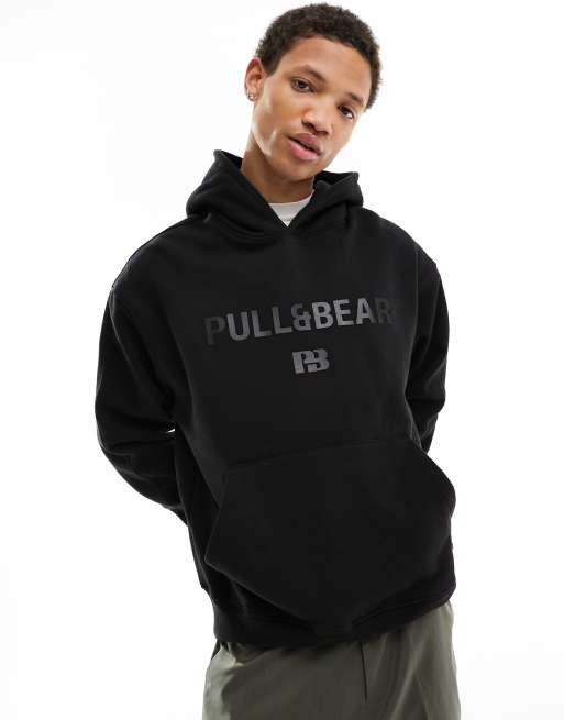 Pull&Bear hoodie in black