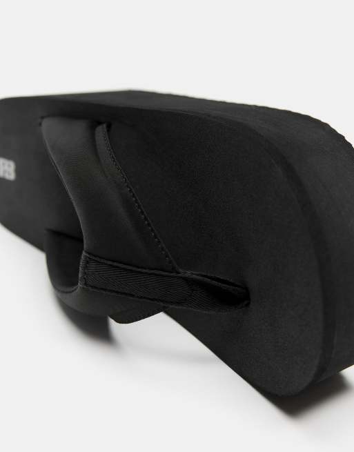 Pull&Bear - Tongs compensées à plateforme - Noir, 3 de 4